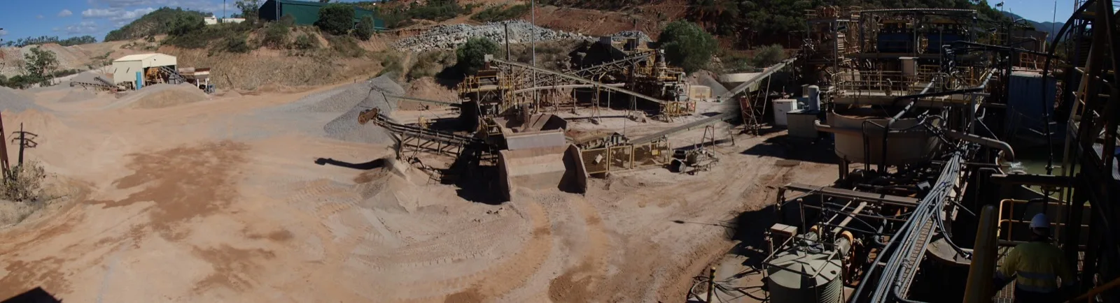 Ore samples undergoing X-ray transmission sorting test work at a mineral processing facility