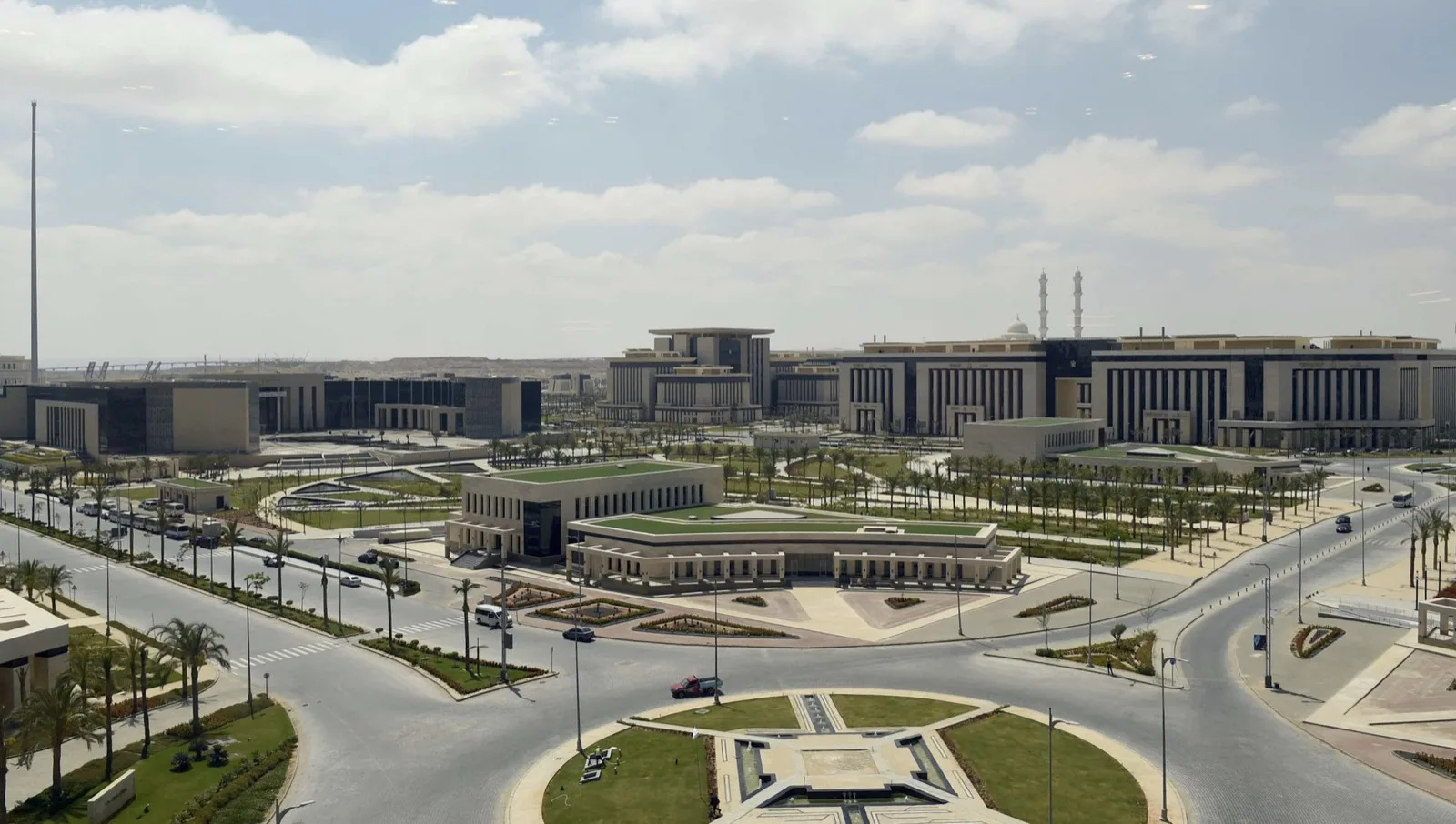 Residential towers under development on the edge of Cairo, Egypt