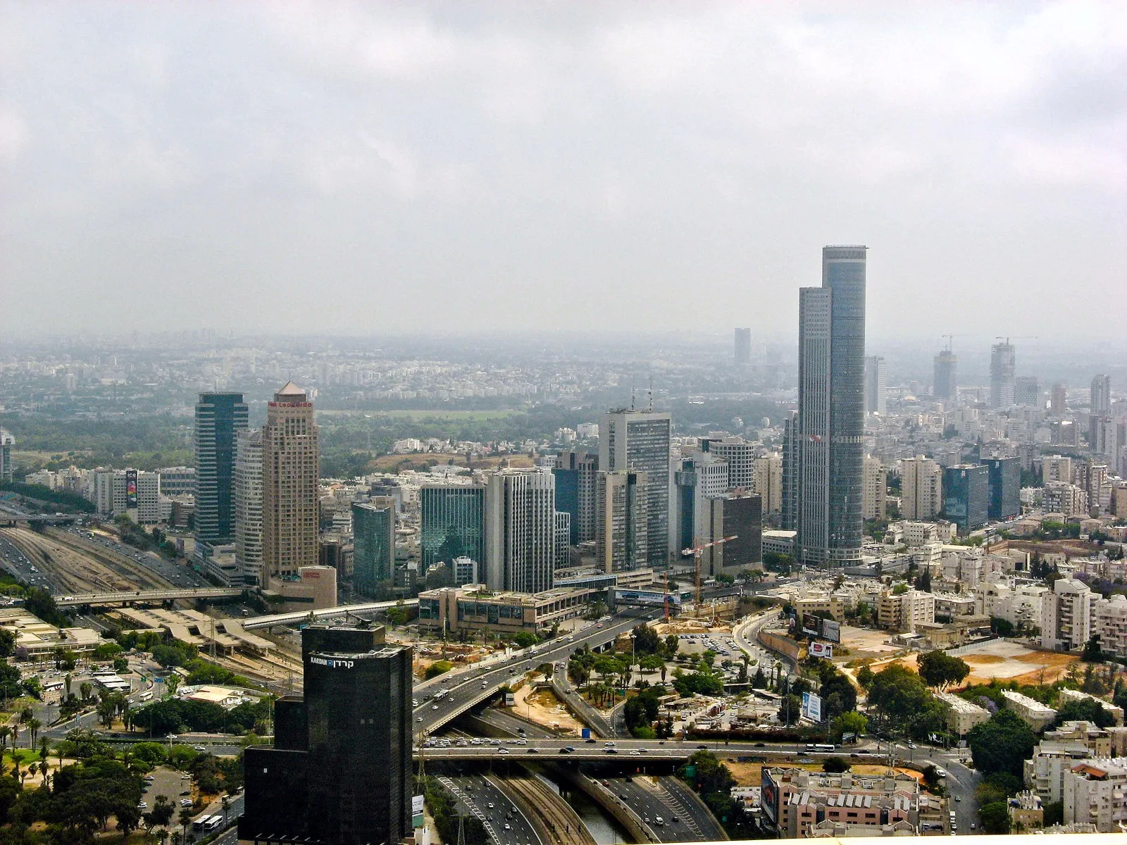Office towers in the Tel Aviv business district, Israel