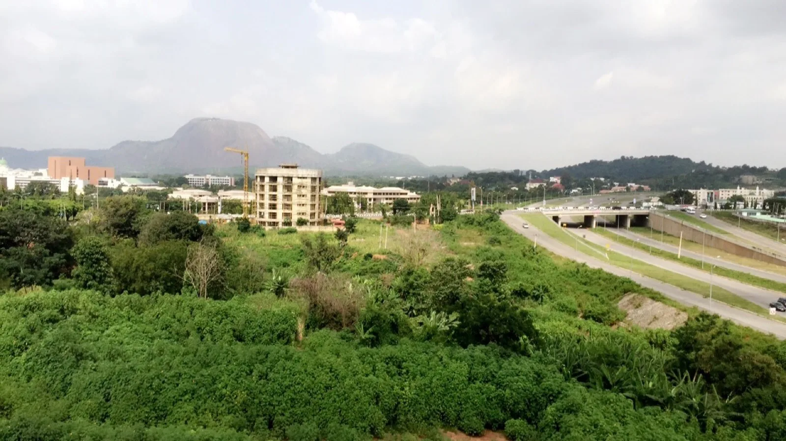 Highway bridge and city traffic in Lagos, Nigeria