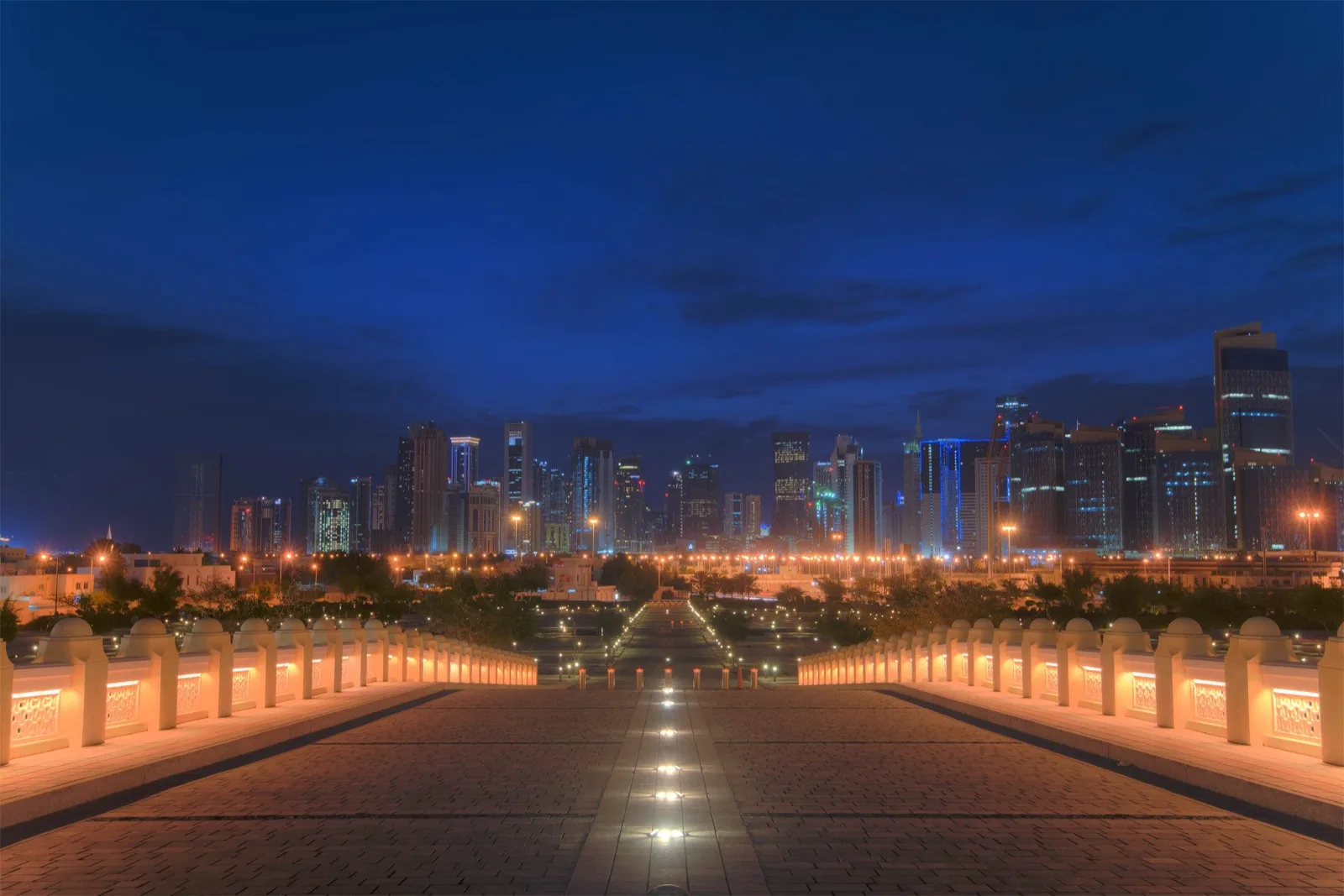 Skyline of Doha, Qatar, seen from the waterfront