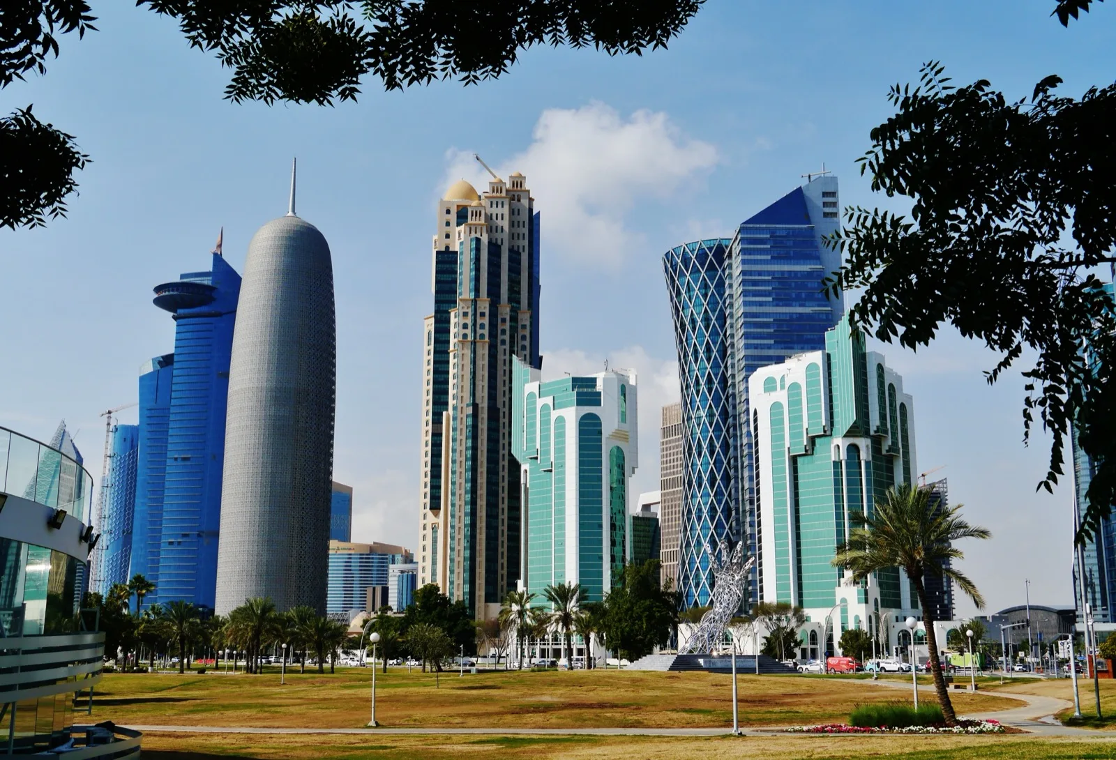 Office towers in the West Bay business district of Doha, Qatar
