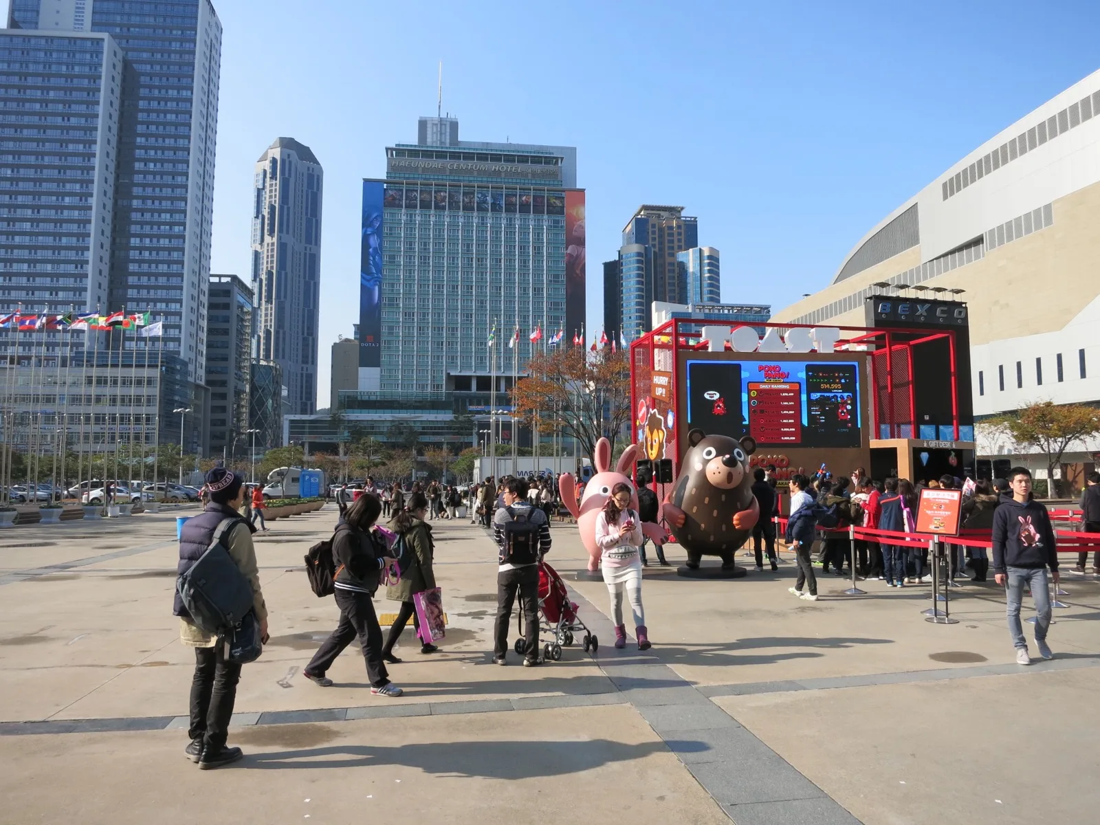 Plaza in Front of BEXCO and Centum City Skyline