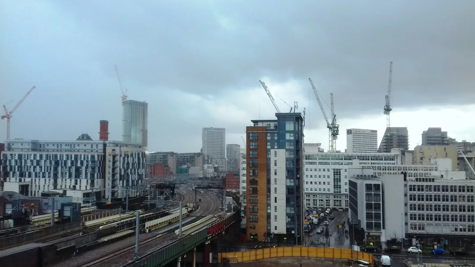 A construction site skyline in the United Kingdom