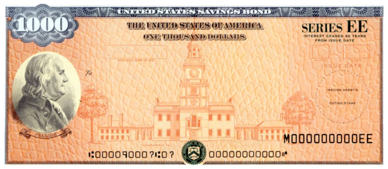 A Series EE United States savings bond certificate
