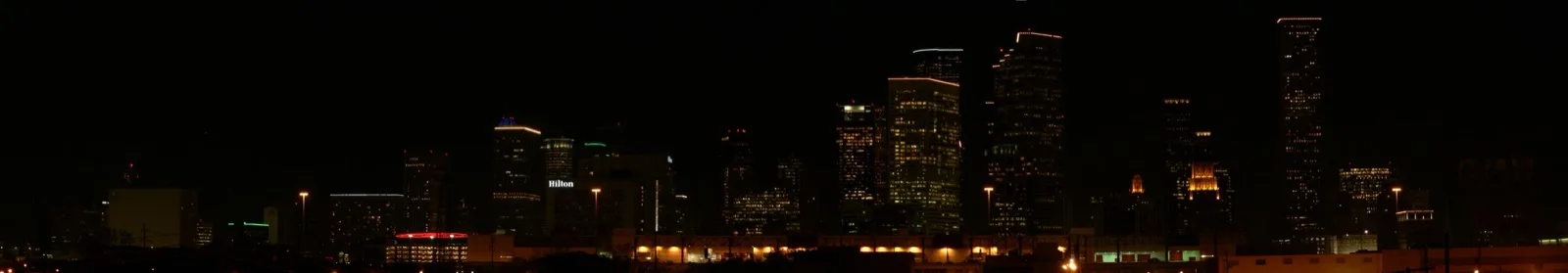 Houston skyline from southeast at night