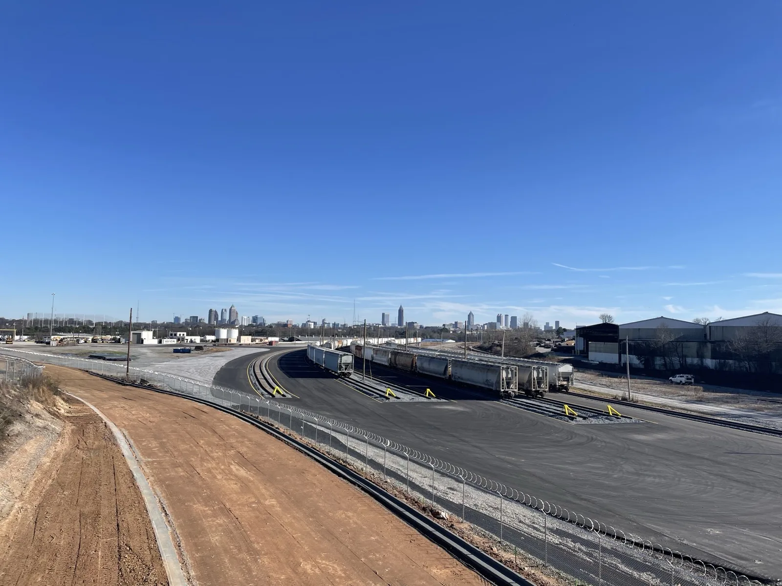 Inman Yard with Atlanta skyline